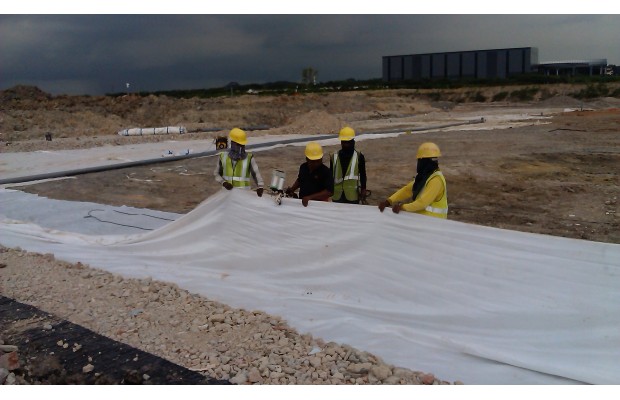 Landfill site off Tampines road - Woven geotextile